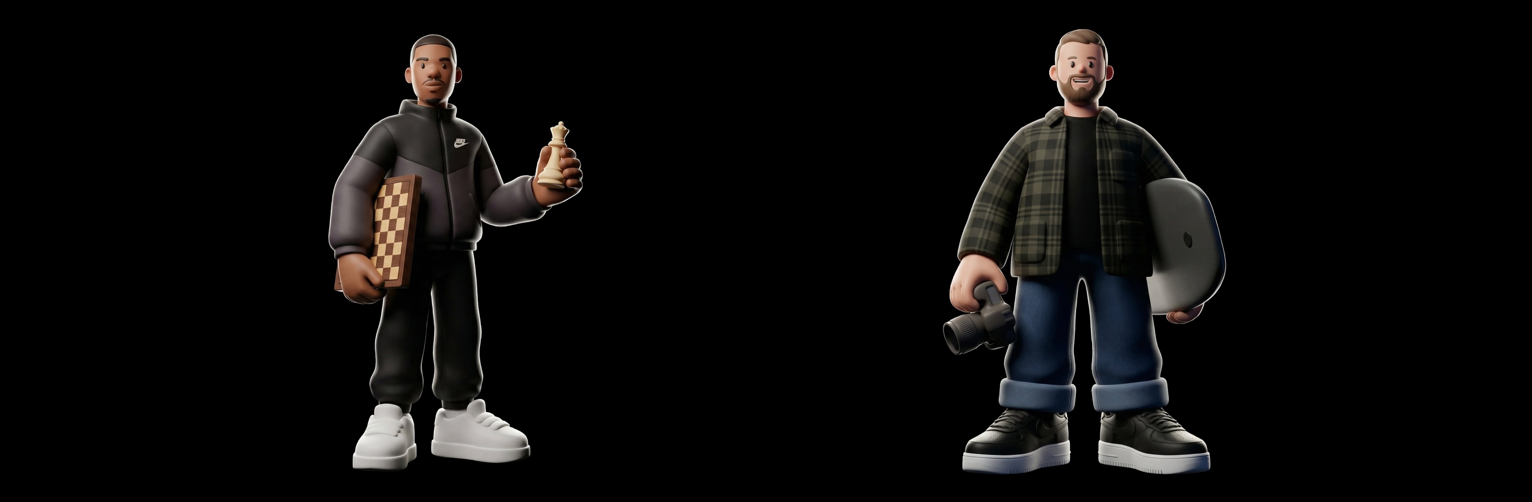 Kojo holding a chessboard and chess piece